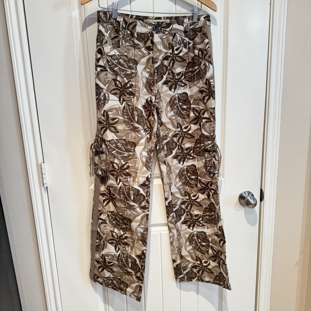 Cabela's Y2K Cargo Pants Womens 8 Brown Leaf Utility Straight 29.5x29.5